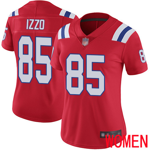New England Patriots Football 85 Vapor Untouchable Limited Red Women Ryan Izzo Alternate NFL Jersey